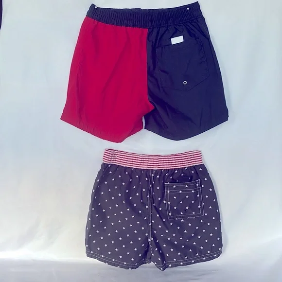 VINTAGE 2002 SET OF 2 BABYGAP PATRIOTIC SWIMSUIT TRUNKS 12-18 MONTHS - LIKE NEW!